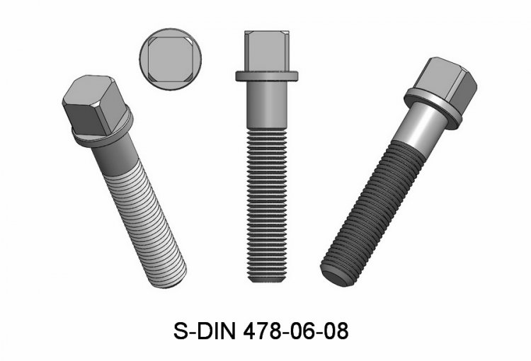 square head bolt similar DIN478 M2,5x08 - Click Image to Close